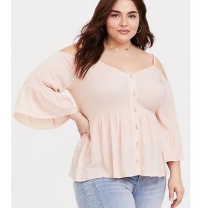 Torrid Cold Shoulder Blouse Size 2